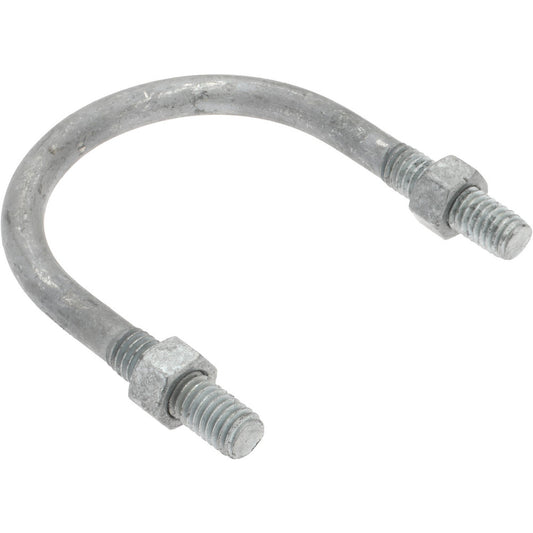 Gibraltar GIB53089 Round U-Bolt Without Mount Plate, 3/8-16 UNC, 1-1/4" Thread Length, for 2" Pipe, Steel