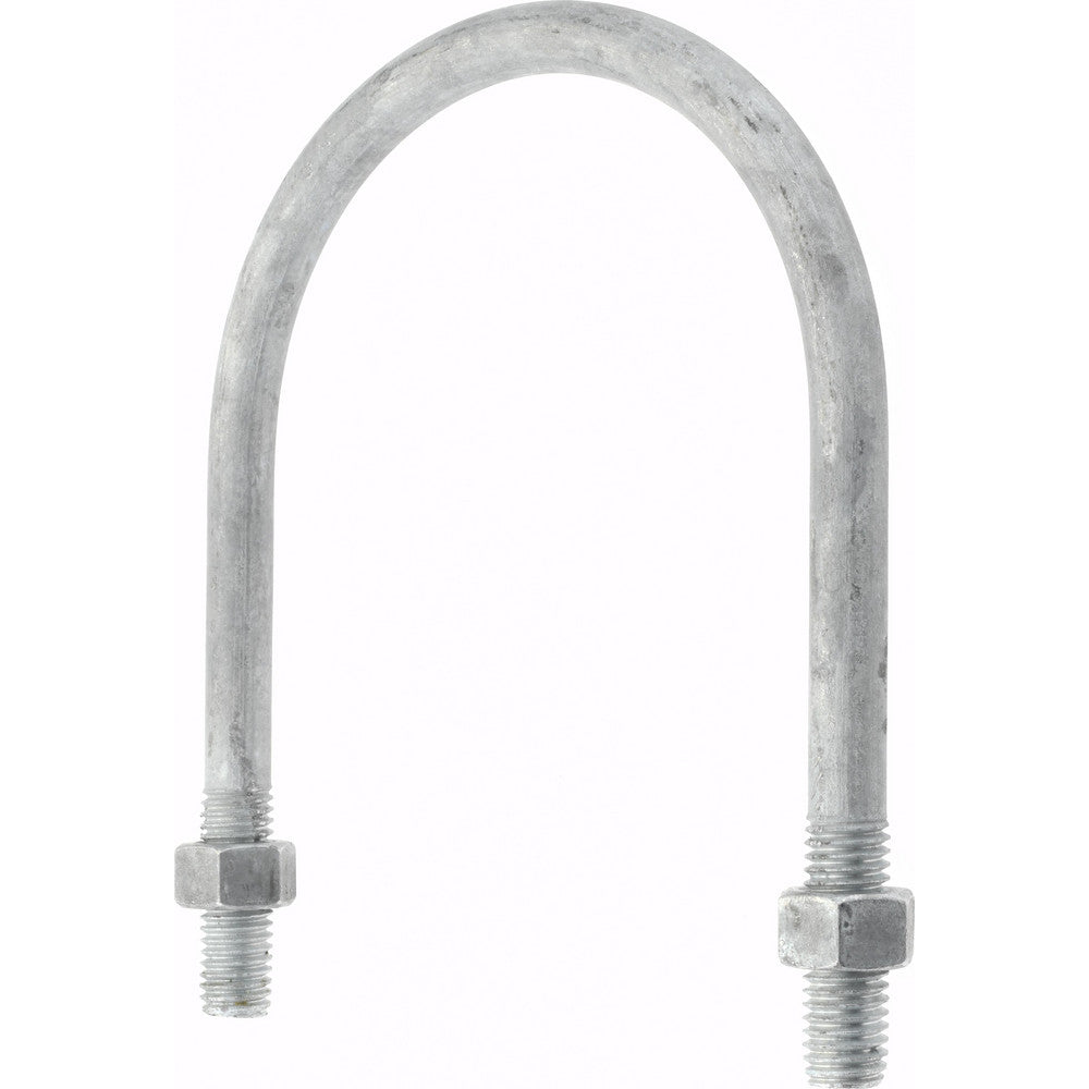 Gibraltar GIB53113 Round U-Bolt Without Mount Plate, 1/2-13 UNC, 1-1/2" Thread Length, for 4" Pipe, Steel