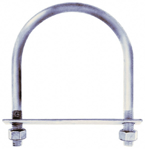 Gibraltar GIB53620 Round U-Bolt With Mount Plate, 1/4-20 UNC, 1" Thread Length, for 3/4" Pipe, Steel