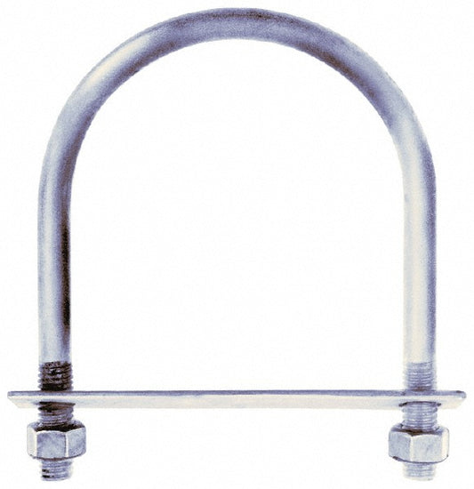 Gibraltar GIB53626 Round U-Bolt With Mount Plate, 1/4-20 UNC, 1-1/4" Thread Length, for 3/4" Pipe, Steel