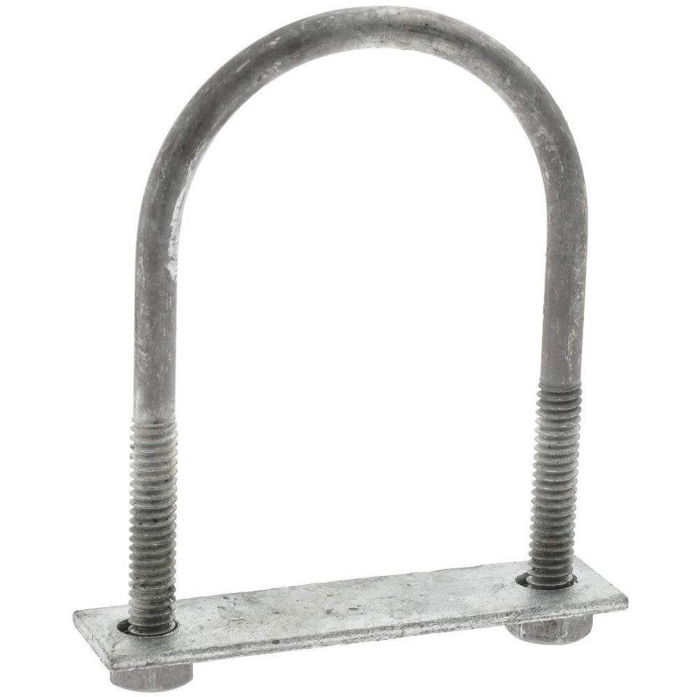 Gibraltar GIB53635 Round U-Bolt With Mount Plate, 1/4-20 UNC, 1-3/8" Thread Length, for 1-1/2" Pipe, Steel