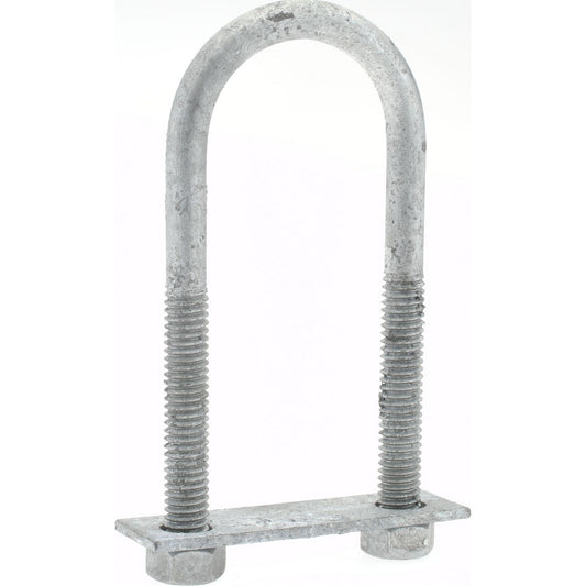 Gibraltar GIB53647 Round U-Bolt With Mount Plate, 5/16-18 UNC, 2" Thread Length, for 1" Pipe, Steel