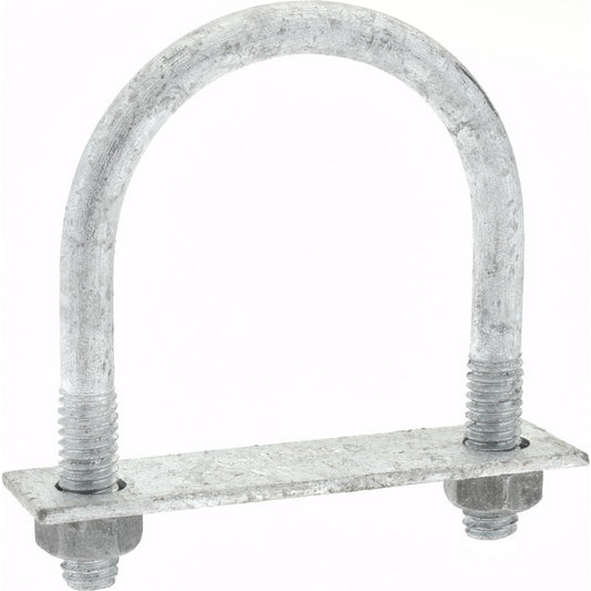 Gibraltar GIB53659 Round U-Bolt With Mount Plate, 5/16-18 UNC, 1" Thread Length, for 1-1/2" Pipe, Steel
