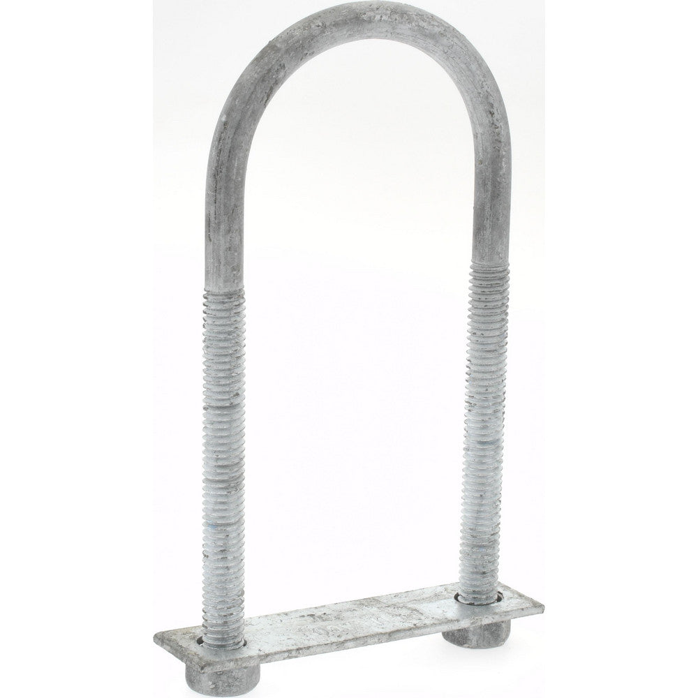 Gibraltar GIB53662 Round U-Bolt With Mount Plate, 5/16-18 UNC, 3" Thread Length, for 1-1/2" Pipe, Steel