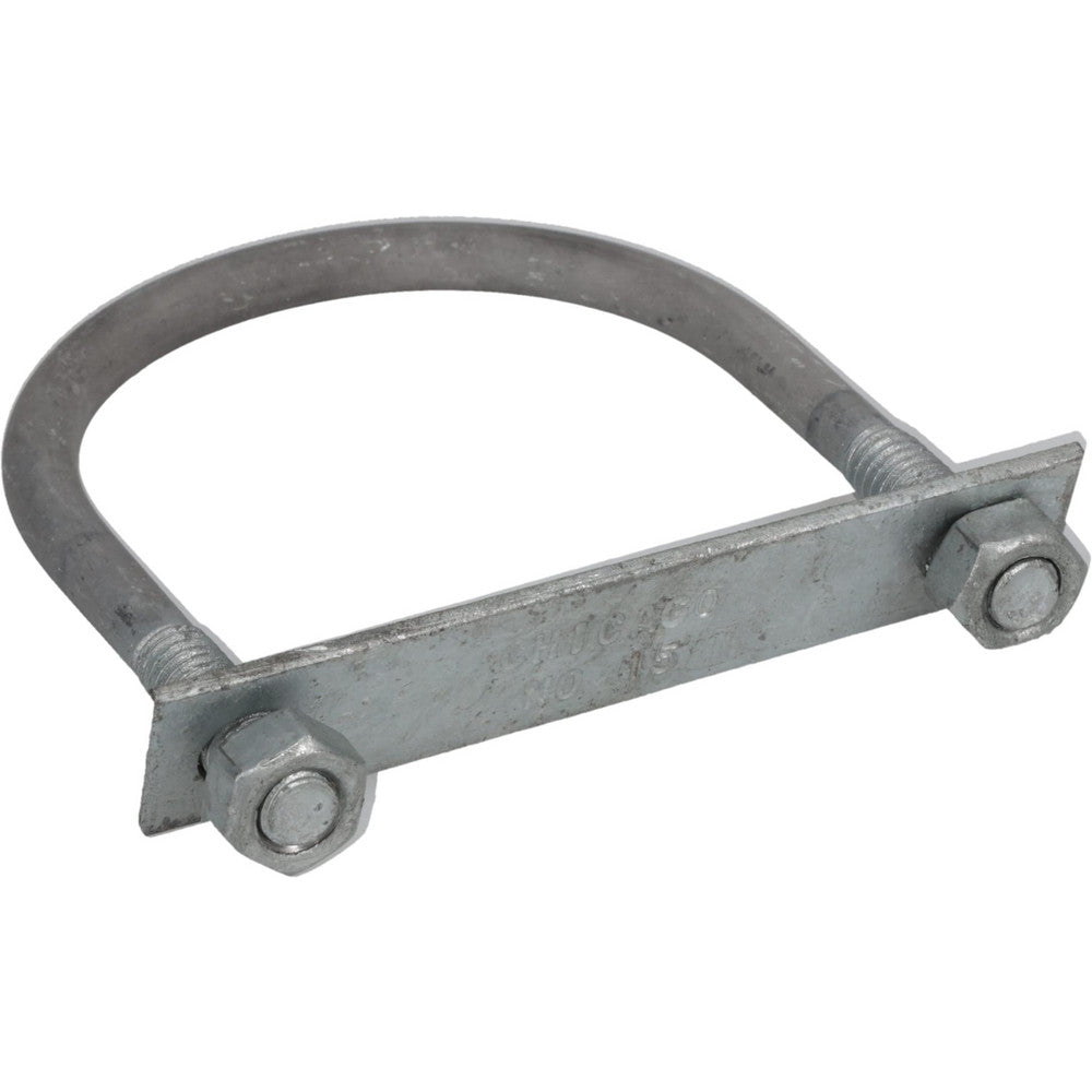 Gibraltar GIB53665 Round U-Bolt With Mount Plate, 5/16-18 UNC, 1" Thread Length, for 2" Pipe, Steel
