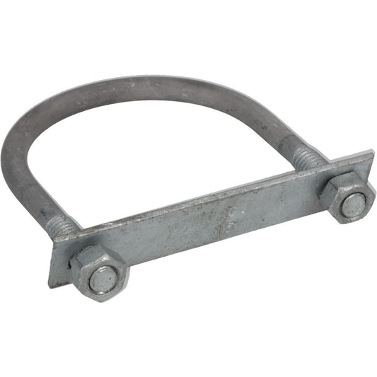 Gibraltar GIB53665 Round U-Bolt With Mount Plate, 5/16-18 UNC, 1" Thread Length, for 2" Pipe, Steel
