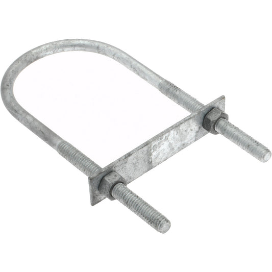Gibraltar GIB53668 Round U-Bolt With Mount Plate, 5/16-18 UNC, 3" Thread Length, for 2" Pipe, Steel