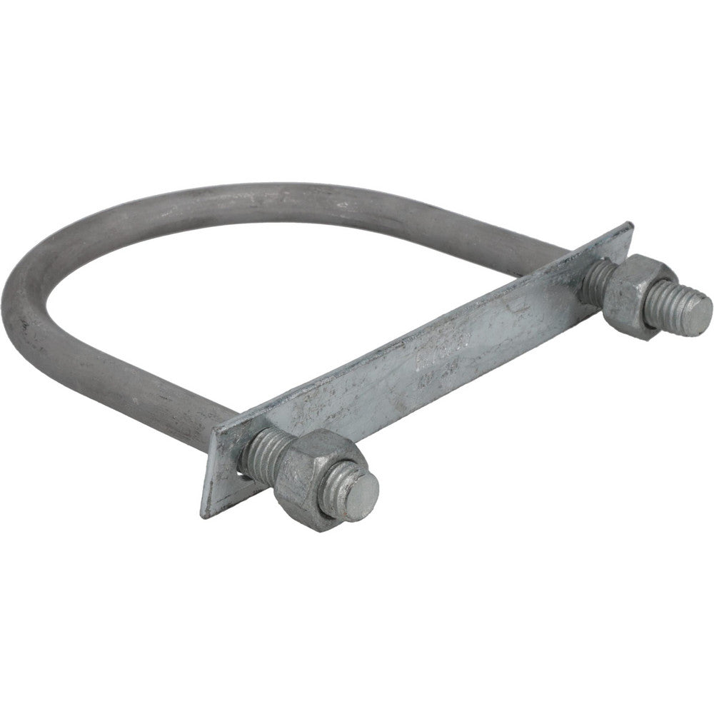 Gibraltar GIB53713 Round U-Bolt With Mount Plate, 1/2-13 UNC, 1-1/2" Thread Length, for 4" Pipe, Steel