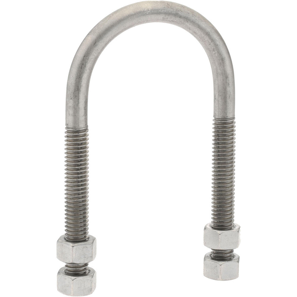 Gibraltar GIB51725 Round U-Bolt Without Mount Plate, 3/8-16 UNC, 2-1/2" Thread Length, for 1-1/2" Pipe, Stainless Steel