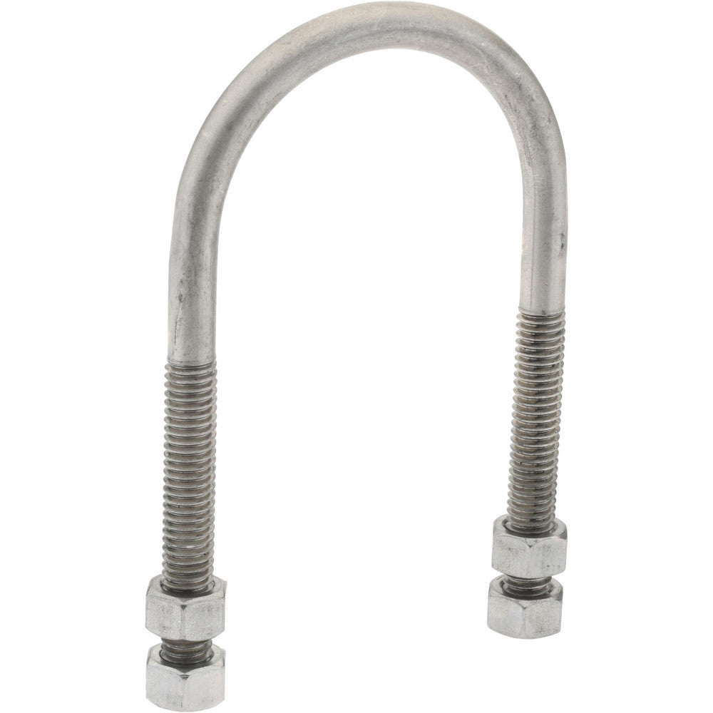 Gibraltar GIB51730 Round U-Bolt Without Mount Plate, 3/8-16 UNC, 2-1/2" Thread Length, for 2" Pipe, Stainless Steel