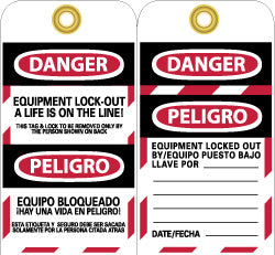 AccuformNMC SPLOTAG12 Lockout Tag Rectangle, 3" High, Unrippable Vinyl, "Danger"