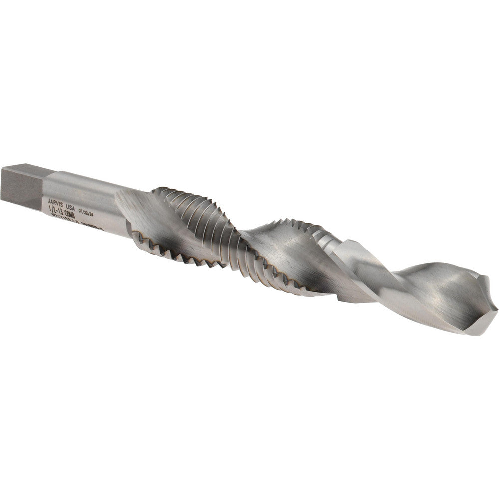 JARVIS CUTTING TOOLS G918878-S Combination Drill Tap 1/2-13, H3, 2B, 2 Flutes, High Speed Steel