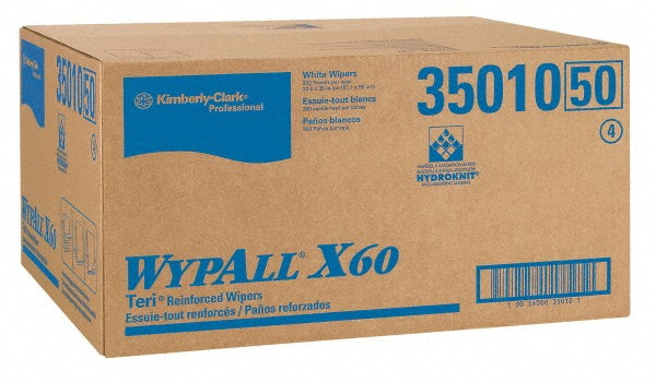 WypAll 35010 GeneralClean X60 Multi-Task Cleaning Cloths, Flat Sheets, Strong & Absorbent Towels, White