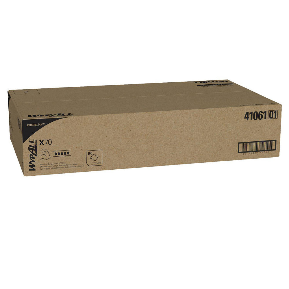 WypAll 41061 PowerClean™ X70 Medium Duty Cloths (41061), Flat Sheet Box, Long Lasting Towels, White