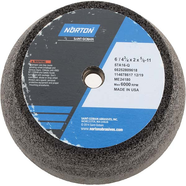 Norton 66252809618 Tool & Cutting Grinding Wheel 6" Dia, 16 Grit, Q Hardness, Type 11