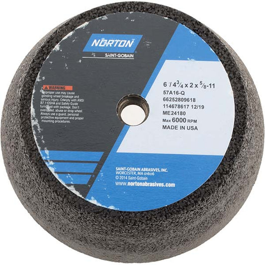 Norton 66252809618 Tool & Cutting Grinding Wheel 6" Dia, 16 Grit, Q Hardness, Type 11