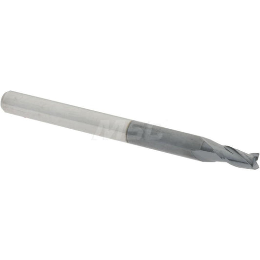 Accupro 82840737 Square End Mill 3/32'' Dia, 3/16'' LOC, 1/8'' Shank Dia, 1-1/2'' OAL, 3 Flutes, Solid Carbide