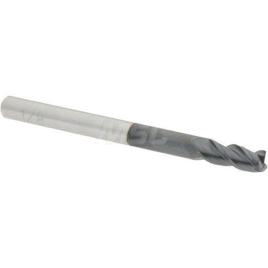 Accupro 82840745 Square End Mill 1/8'' Dia, 1/4'' LOC, 1/8'' Shank Dia, 1-1/2'' OAL, 3 Flutes, Solid Carbide
