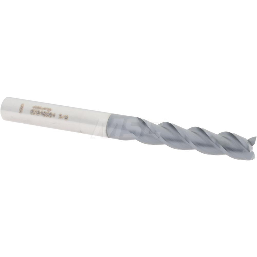 Accupro 82840984 Square End Mill 3/8'' Dia, 1-3/4'' LOC, 3/8'' Shank Dia, 4'' OAL, 3 Flutes, Solid Carbide