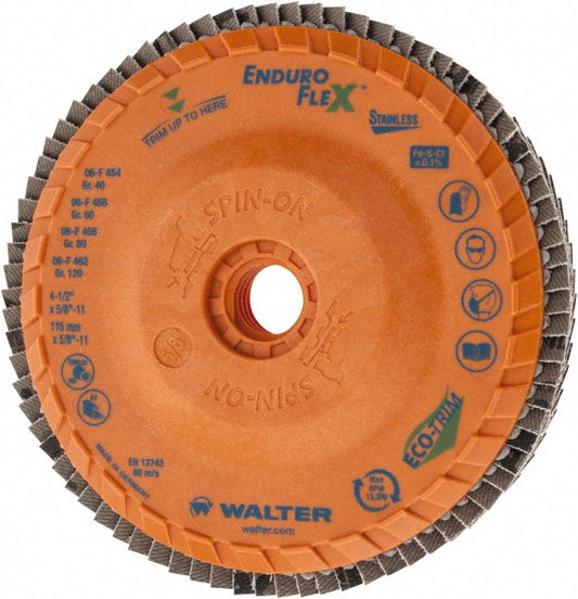 WALTER Surface Technologies 06F454 Flap Disc 5/8-11 Hole, 40 Grit, Zirconia Alumina, Type 27