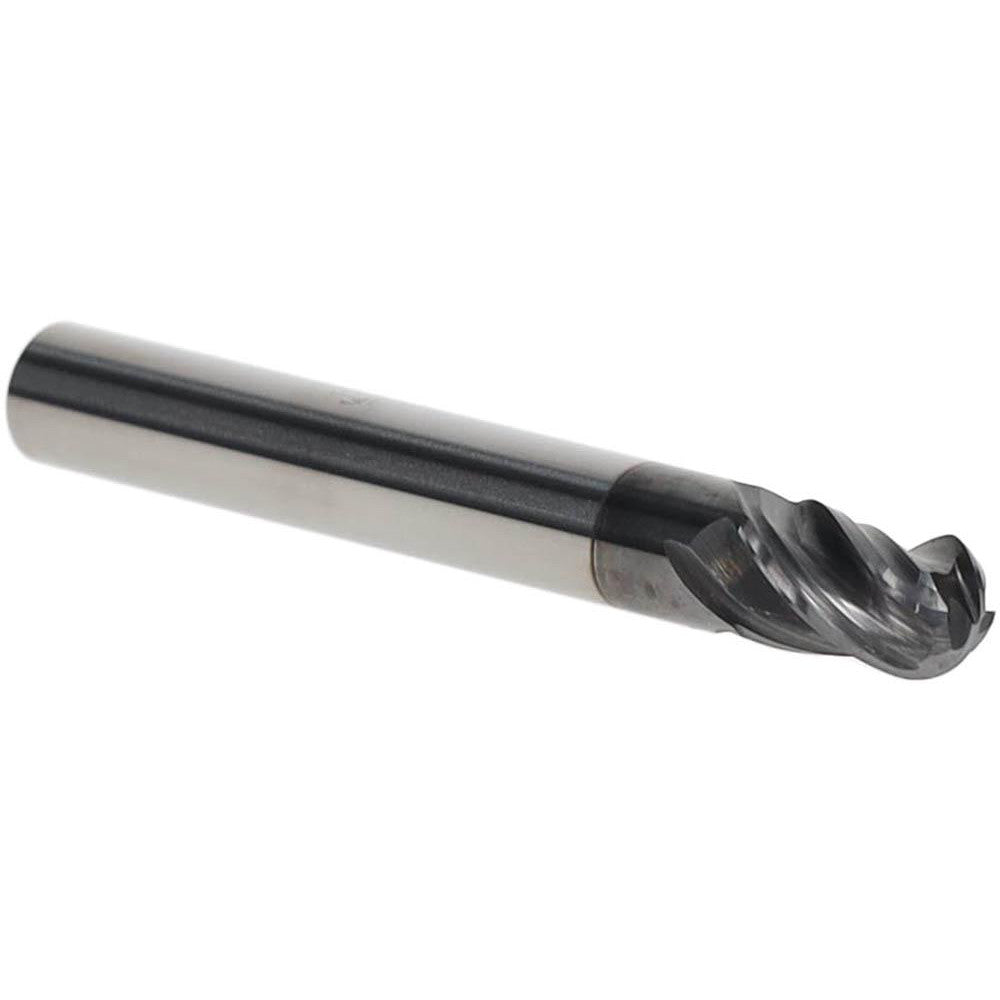 Accupro 95168273 Ball End Mill 1/4" Dia, 3/8" LOC, 4 Flute, Solid Carbide