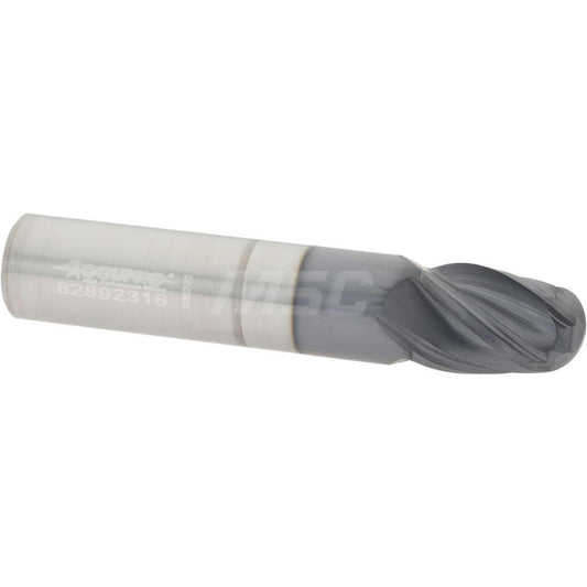 Accupro 95168345 Ball End Mill 3/8" Dia, 1/2" LOC, 4 Flute, Solid Carbide