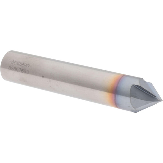 Accupro 2500119 Chamfer Mill 3/4" Dia, 4 Flutes, Solid Carbide