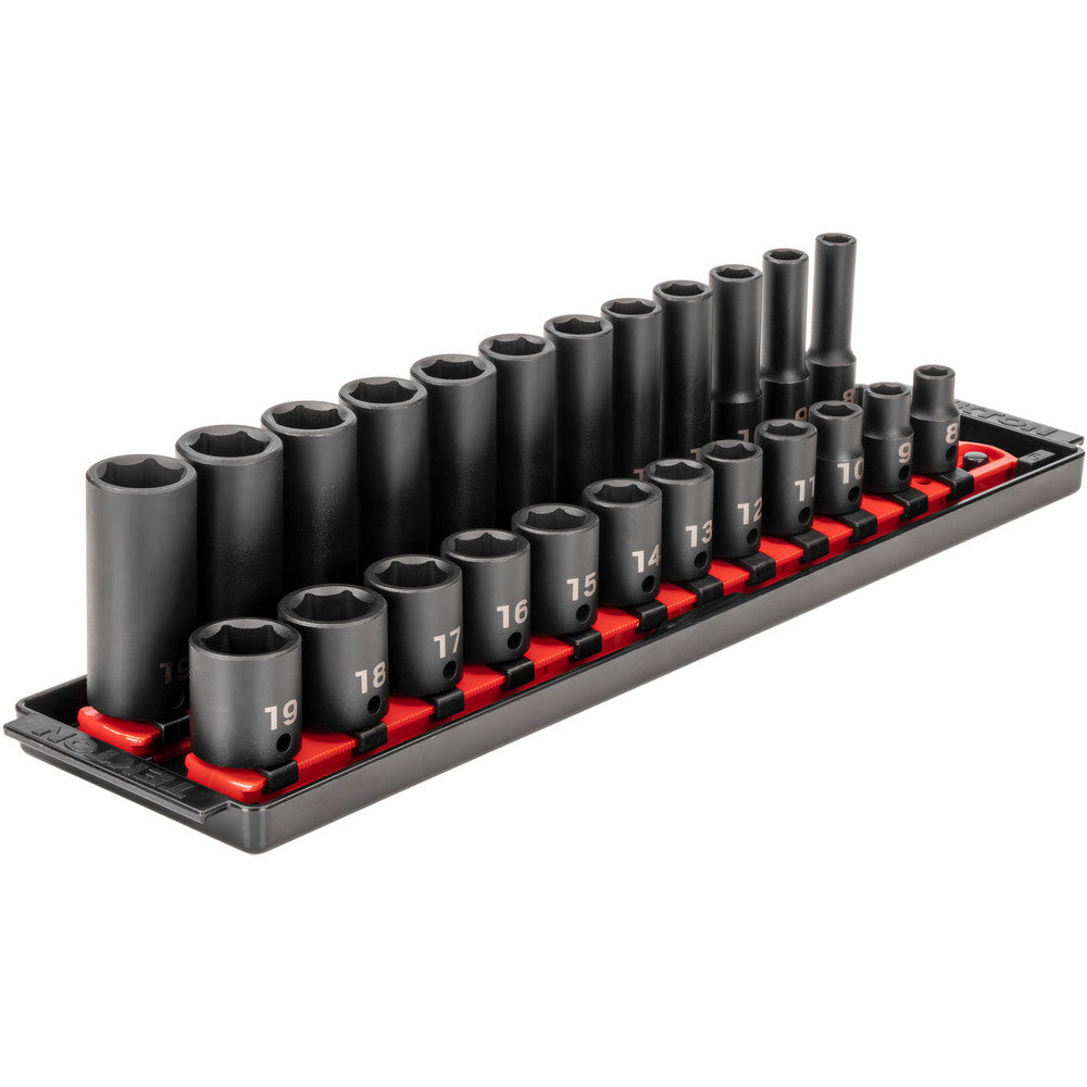 Tekton SID91209 Deep Standard Impact Socket Set Socket Set 24 Pc, 8 to 19" Socket