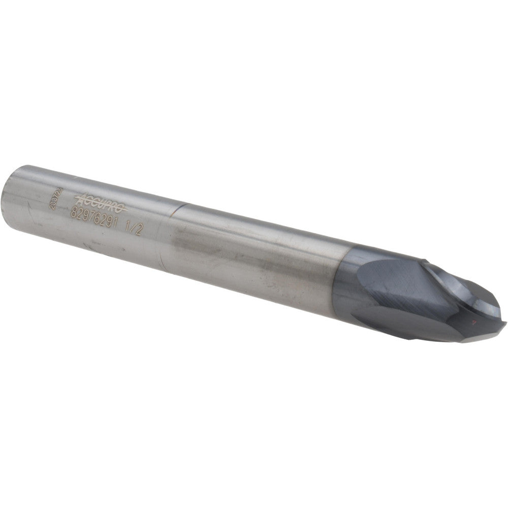 Accupro 82976291 Ball End Mill 0.5" Dia, 0.5" LOC, 2 Flute, Solid Carbide