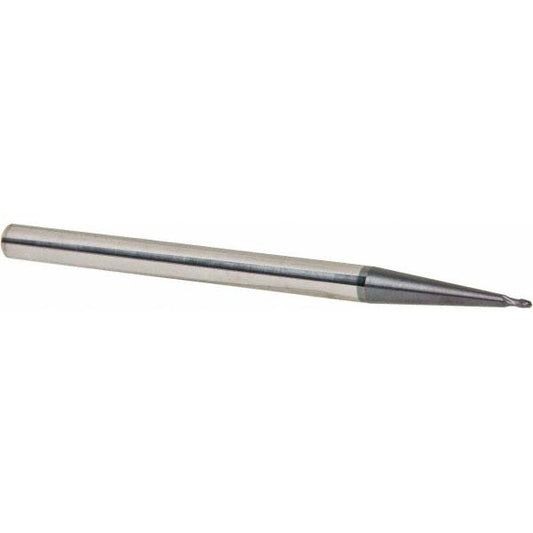Accupro 82976333 Tapered End Mill 5 deg Angle per Side, 1/16" Small Dia, 1/16" LOC, 2 Flute, Solid Carbide, Ball End