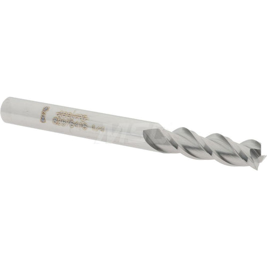 Accupro 82976416 Square End Mill 1/4'' Dia, 3/4'' LOC, 1/4'' Shank Dia, 2-1/2'' OAL, 3 Flutes, Solid Carbide