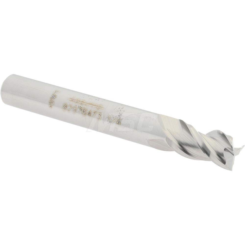 Accupro 82976473 Square End Mill 1/4'' Dia, 3/8'' LOC, 1/4'' Shank Dia, 2'' OAL, 3 Flutes, Solid Carbide