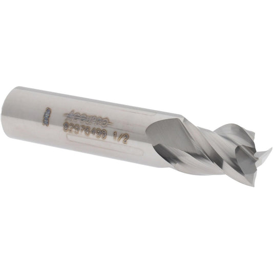 Accupro 82976499 Square End Mill 1/2'' Dia, 5/8'' LOC, 1/2'' Shank Dia, 2-1/2'' OAL, 3 Flutes, Solid Carbide