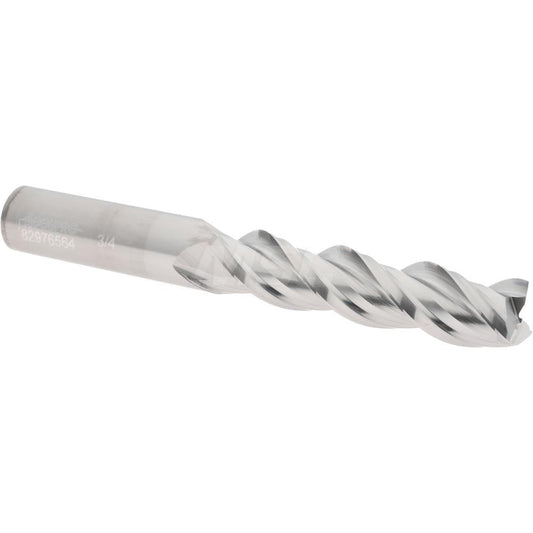 Accupro 82976564 Square End Mill 3/4'' Dia, 3-1/4'' LOC, 3/4'' Shank Dia, 6'' OAL, 3 Flutes, Solid Carbide