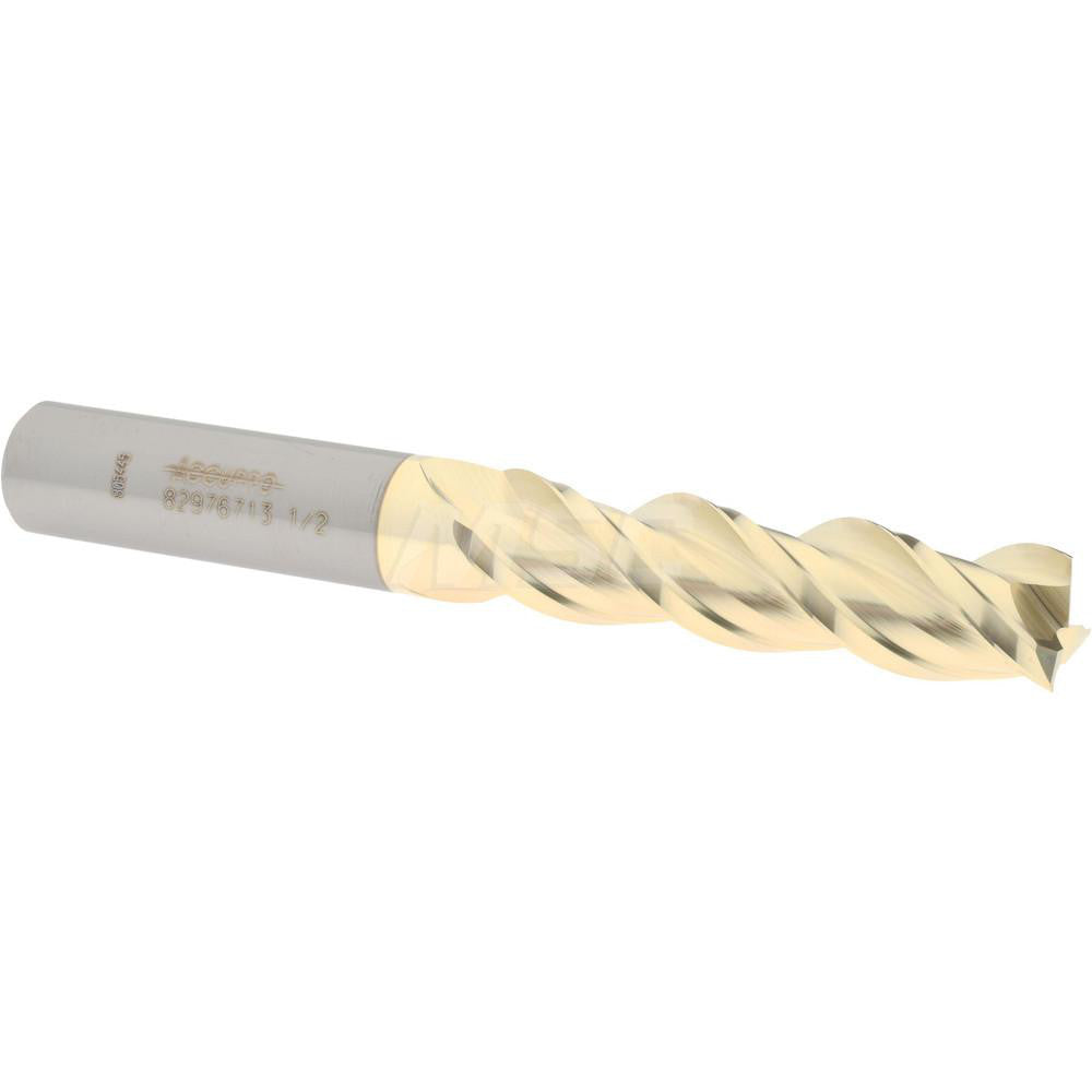 Accupro 82976713 Square End Mill 1/2'' Dia, 2'' LOC, 1/2'' Shank Dia, 4'' OAL, 3 Flutes, Solid Carbide