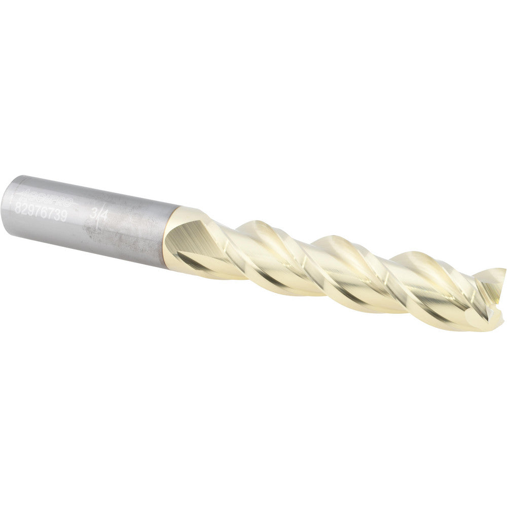 Accupro 82976739 Square End Mill 3/4'' Dia, 3-1/4'' LOC, 3/4'' Shank Dia, 6'' OAL, 3 Flutes, Solid Carbide