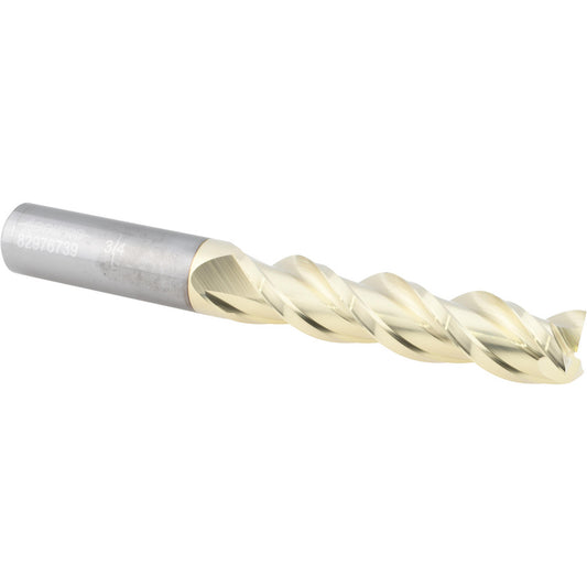 Accupro 82976739 Square End Mill 3/4'' Dia, 3-1/4'' LOC, 3/4'' Shank Dia, 6'' OAL, 3 Flutes, Solid Carbide