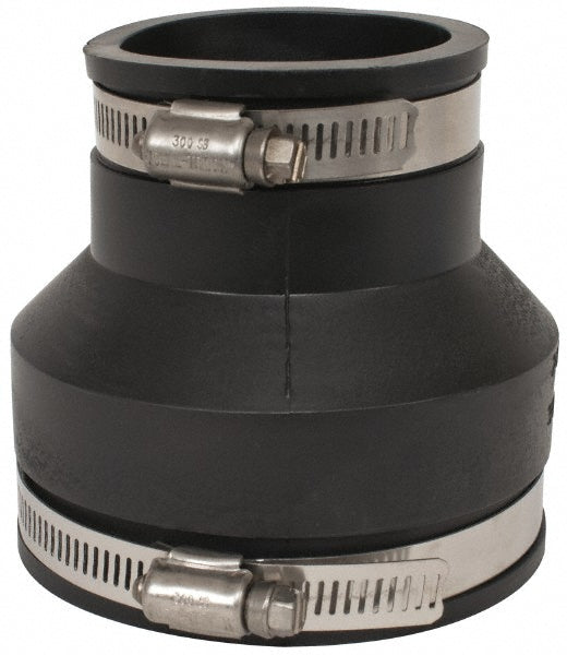 Fernco 1056-32 3 x 2" PVC Flexible Pipe Coupling with Clamp