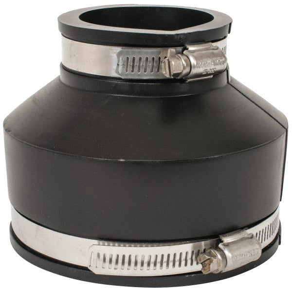 Fernco 1056-42 4 x 2" PVC Flexible Pipe Coupling with Clamp