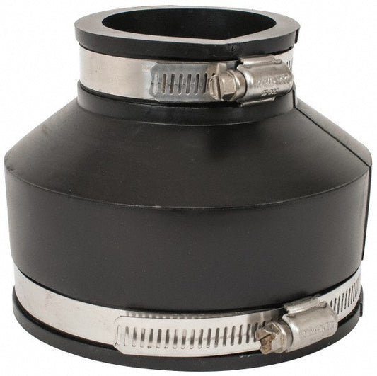 Fernco 1056-42 4 x 2" PVC Flexible Pipe Coupling with Clamp