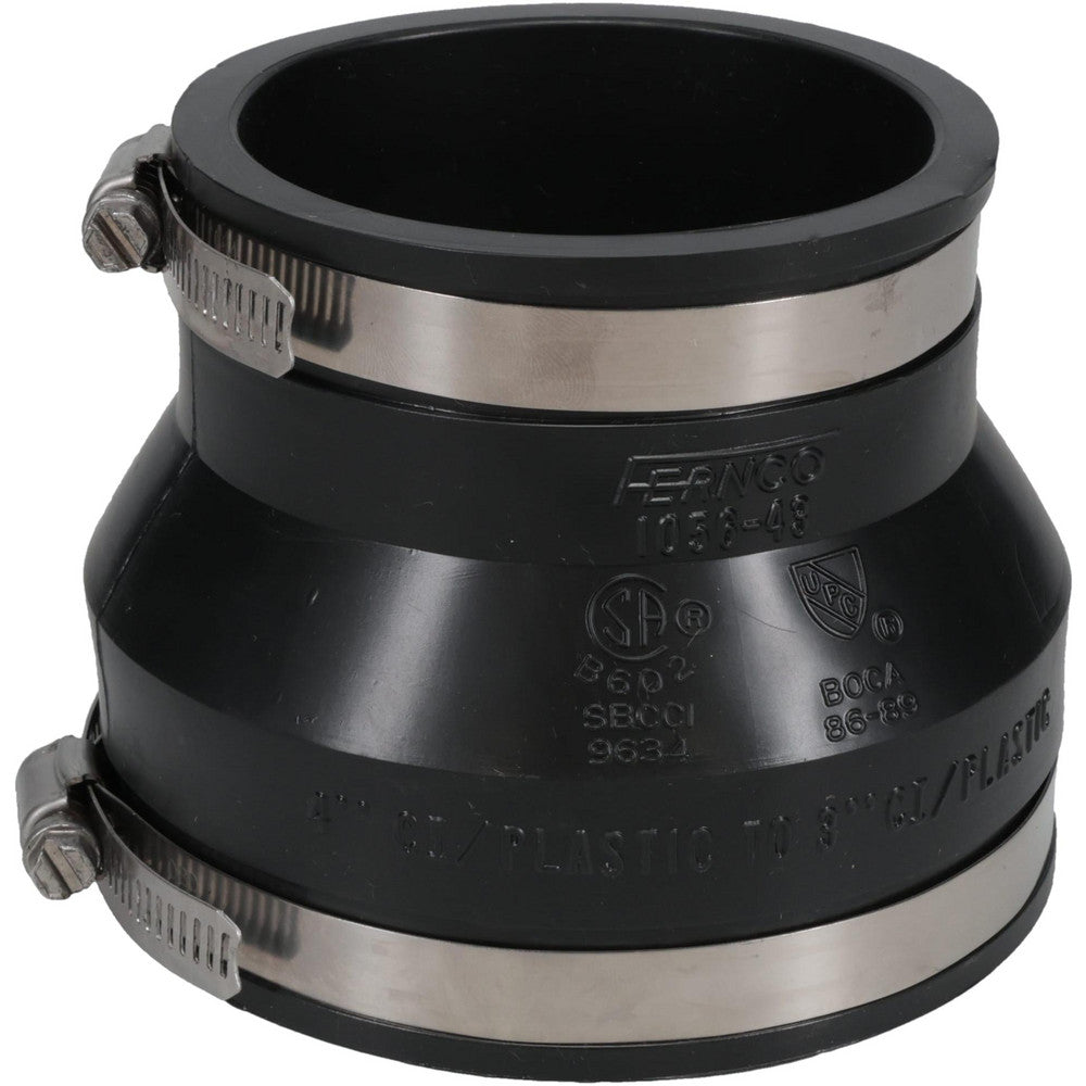 Fernco 1056-43 4 x 3" PVC Flexible Pipe Coupling with Clamp