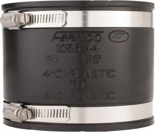 Fernco 1056-44 4" PVC Flexible Pipe Coupling with Clamp