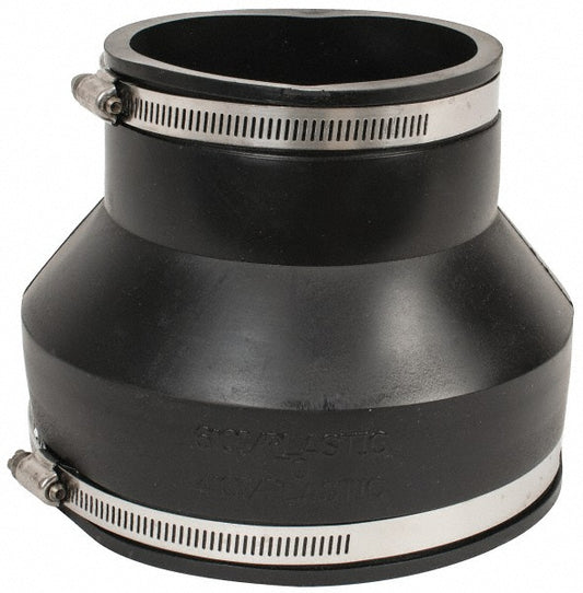 Fernco 1056-64 6 x 4" PVC Flexible Pipe Coupling with Clamp