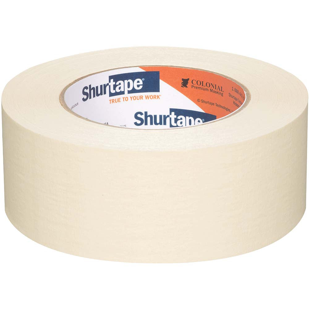 Shurtape 101534 Masking Tape 48 mm Wide, 60 yd Long, 6.4 mil Thick, Natural & Tan