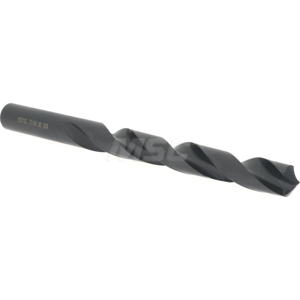 Hertel 83240374 Jobber Length Drill Bit 37/64" Dia, 118 &deg, High Speed Steel