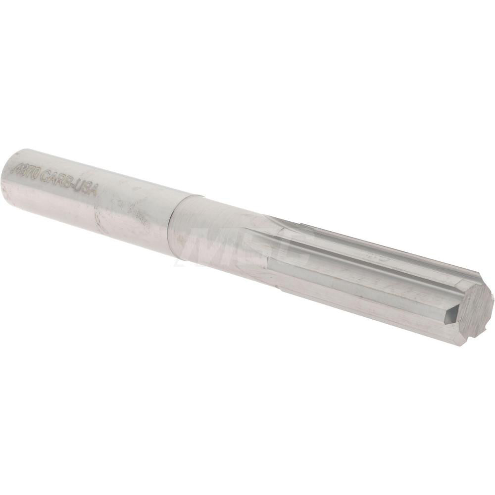 Hertel 83246835 Chucking Reamer 0.4370" Dia, 4" OAL, 1-3/8" Flute Length, Straight Flute, Straight-Cylindrical Shank, Solid Carbide