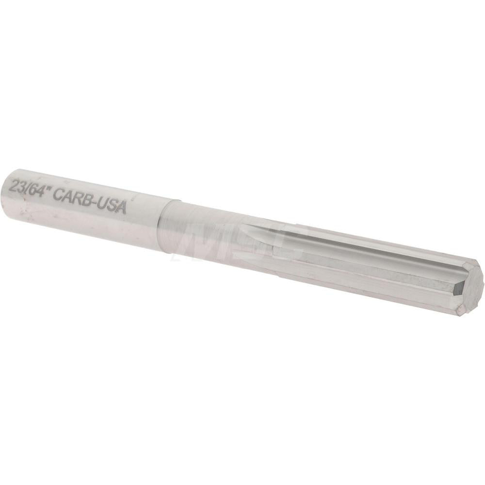 Hertel 83246876 Chucking Reamer 23/64" Dia, 3-1/2" OAL, 1-1/4" Flute Length, Straight Flute, Straight-Cylindrical Shank, Solid Carbide