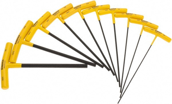 Bondhus 15338 10 Piece T-Handle Cushion Grip Hex Key Set
