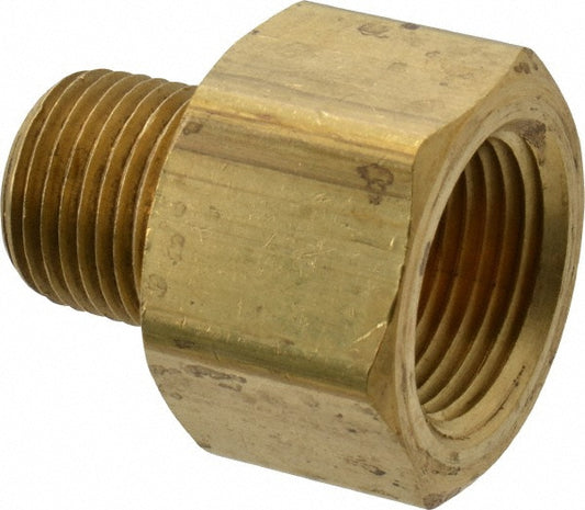 Parker 222P-12-8 Industrial Pipe Adapter 3/4" Female Thread, 1/2" Male Thread, MNPTF x FNPTF