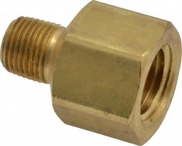 Parker 222P-4-2 Industrial Pipe Adapter 1/4" Female Thread, 1/8" Male Thread, MNPTF x FNPTF